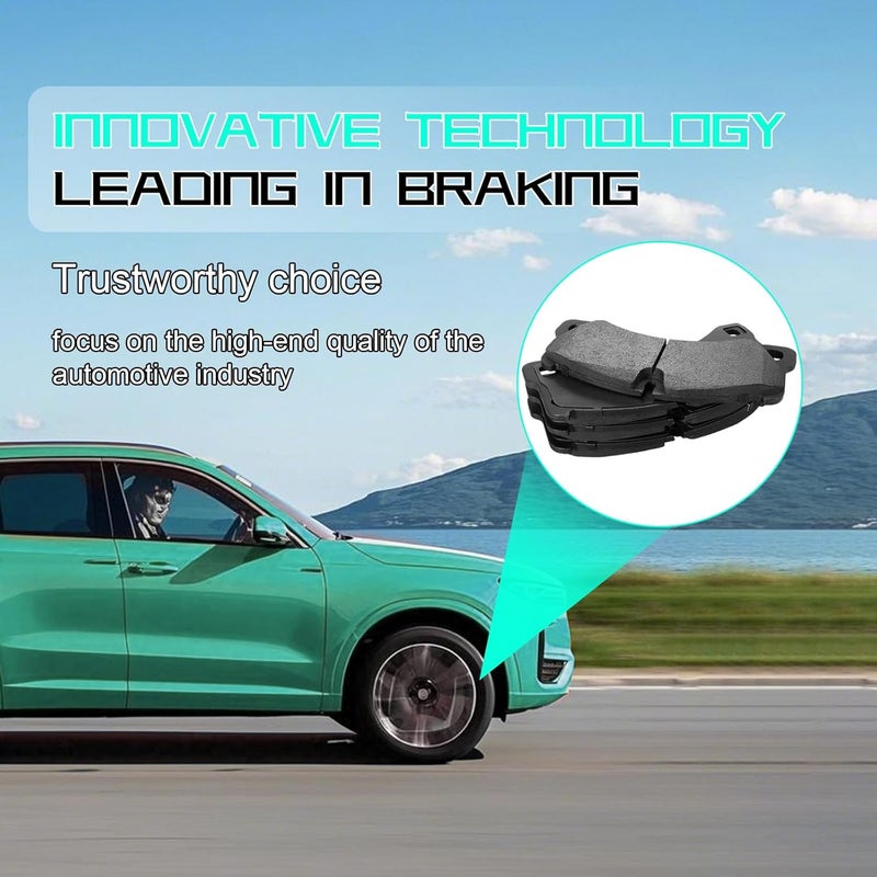 SUPLABEL Ceramic Brake Pads for 2011-2018 Porsche Cayenne & 2017-2020 Panamera with Hardware Replacement - Image 4