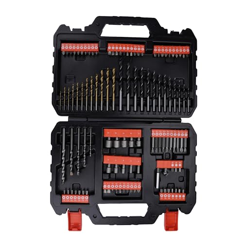 BLACK+DECKER A7200 109-Piece Drill Machine Bits & Screwdriver-Bit Accessories Set with Magnetic Drive Guide & Storage Case Ideal for Wood, Masonry & Metal, 6 Month Warranty, ORANGE & BLACK - Image 1