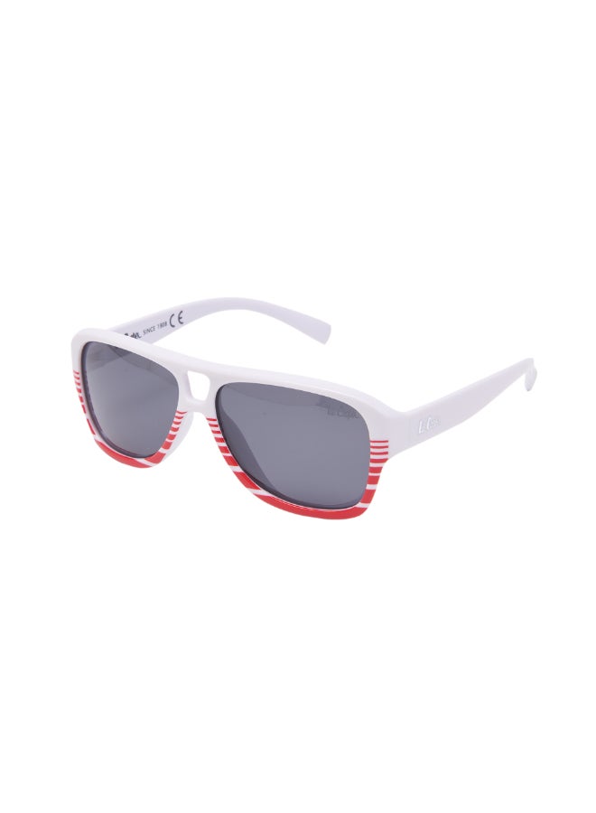 Lee Cooper Kids Unisex Polarized Sunglasses White Frame Grey Mirror Lens 52mm  - LCK108C03 - Image 3