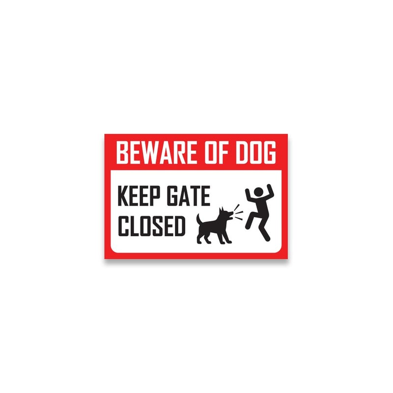 Zackzik Beware of Dog Sign Board for Gate, Fence, Wall – Caution Message for Intruders and Guests, Suitable for Outdoor Use (RED) - Image 1