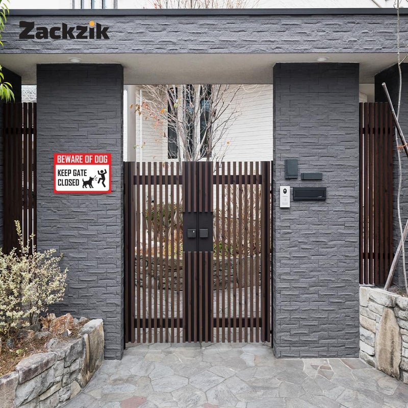 Zackzik Beware of Dog Sign Board for Gate, Fence, Wall – Caution Message for Intruders and Guests, Suitable for Outdoor Use (RED) - Image 5