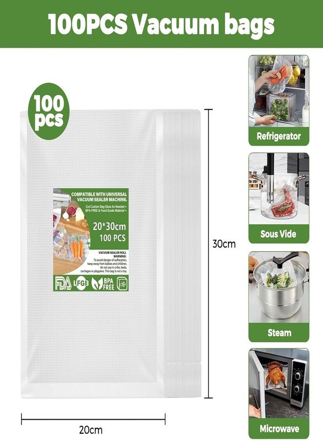 GBEX 100 Professional Vacuum Sealer Bags 20 x 30 cm for All Vacuum Sealer & Food Sealer Bags, Structured Bags, Vacuum Safe, Freezer Bags, BPA Free (Transparent) (20 x 30cm) - Image 2