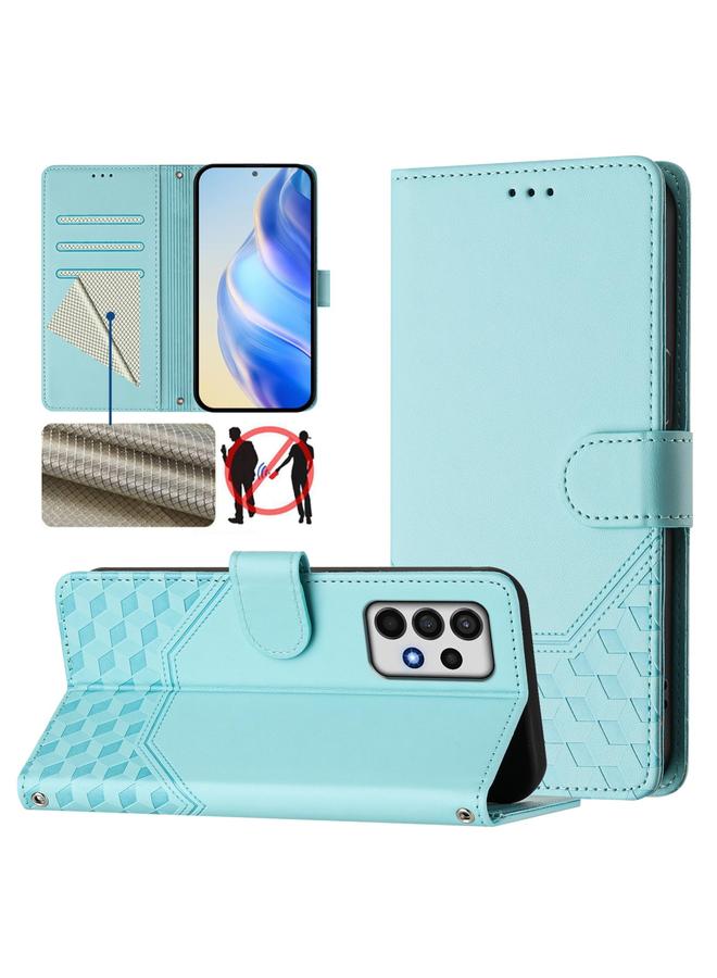 erorex Case For Samsung Galaxy A52 5G / 4G / A52s Honeycomb Embossing RFID Leather Phone Case - Image 1