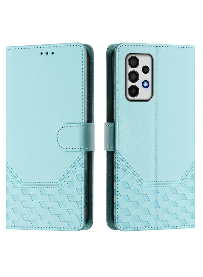 erorex Case For Samsung Galaxy A52 5G / 4G / A52s Honeycomb Embossing RFID Leather Phone Case - Image 2