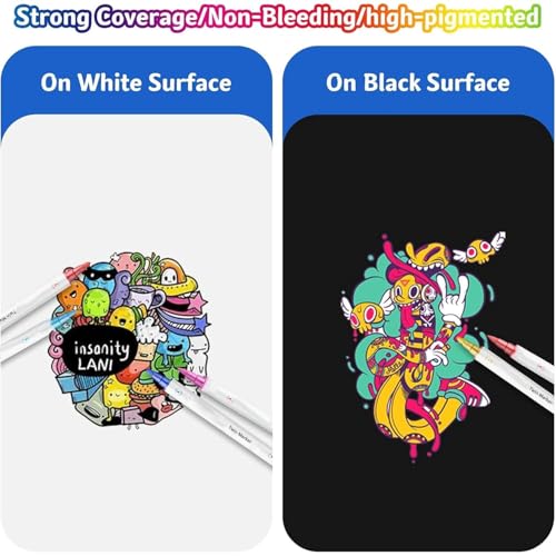 Shuttle Art Color Dual Tip Art Markers,Permanent Marker Pens Highlighters with Case Perfect for Illustration Adult Coloring Sketching and Card Making (Waterbased Markers, 24) - Image 4