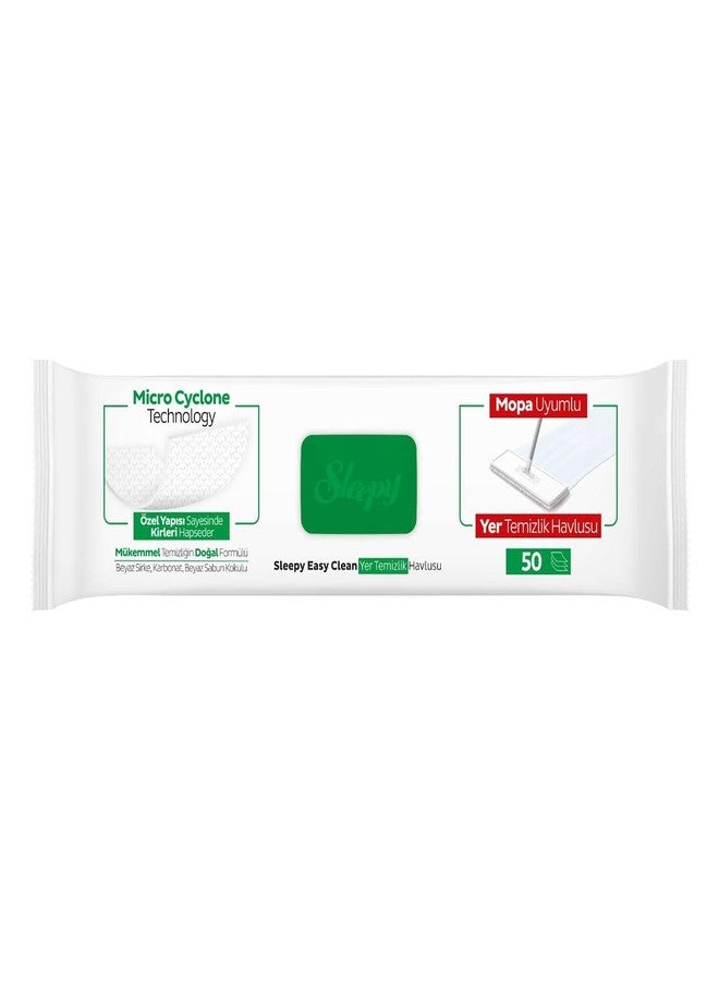 Sleepy Easy Clean White Soap Additive Mopa Compatible Floor Cleaning Towel, 50 Sheets - Image 3