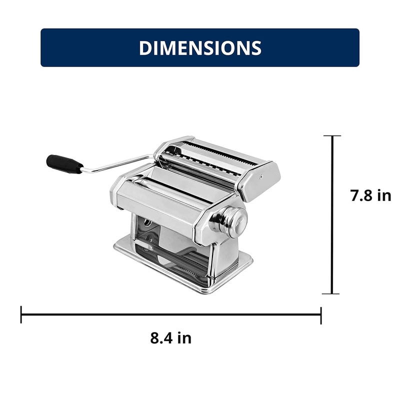 HOLISTIC HOLISTIC Pasta Machine150 Pasta Maker Machine Includes Cutter Stainless Steel Homemade Noodle Machine Silver  - Image 5