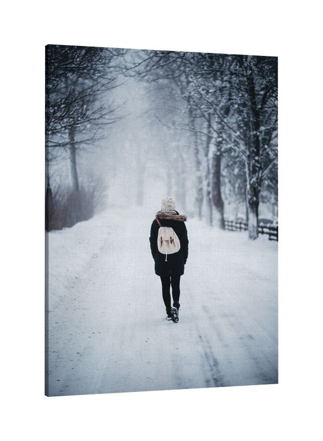 RKN Walking On Ice Printed Framed Canvas Wall Art White/Black 60x80centimeter - Image 2