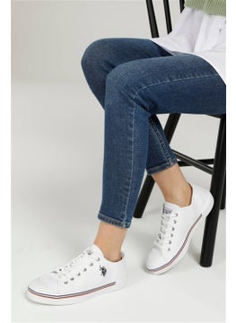 U.S. Polo Assn. حذاء رياضي نسائي كاجوال جلد أبيض من بينيلوب V8  - Image 2
