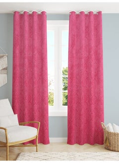 Homefab India Homefab India 2 Piece Velvet Door Curtains - 7 feet, Pink  - Image 2