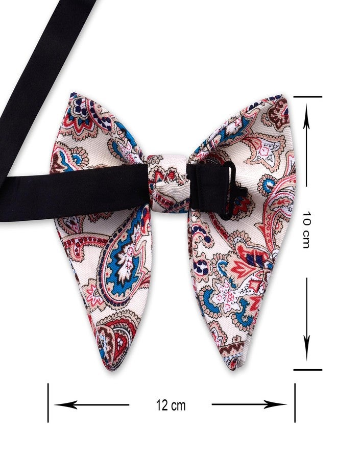 Branduce Velvet Bow Ties for Men Oversize Pre-tie Bowtie Tuxedo Bowties for Wedding, Beige Red, general - Image 3
