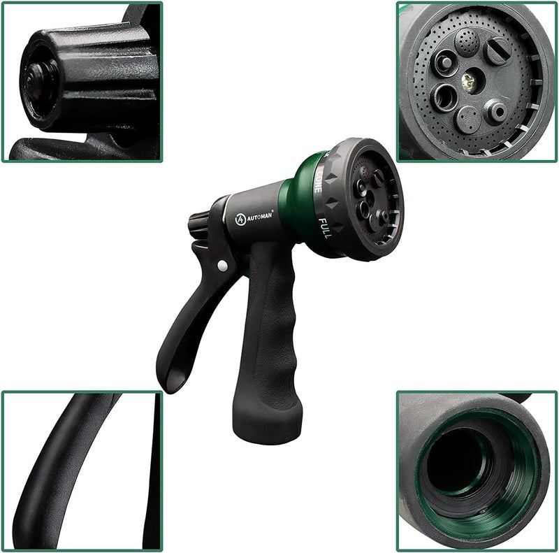 AUTOMAN Garden Hose Nozzle 2PK, ABS Water Spray Nozzle with 7 Adjustable Patterns, Slip Resistant for Watering Plants, Lawn, Garden, Washing Cars, Cleaning, Showering Pets & Outdoor Fun - Image 3