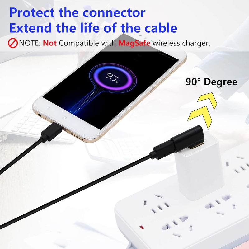 CERRXIAN 90 Degree USB C to USB A Adapter Right Angle  Left Angle USB A 30 Male to USB Type C 31 Female Connector for Laptops Wall Chargers Power Banks2Pack - Image 3