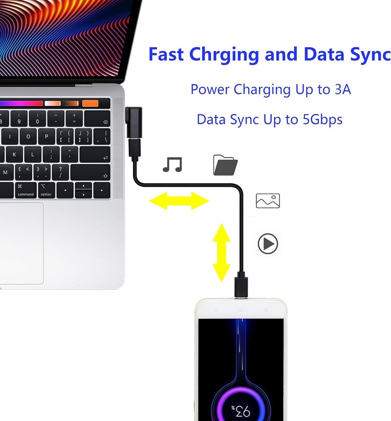 CERRXIAN 90 Degree USB C to USB A Adapter Right Angle  Left Angle USB A 30 Male to USB Type C 31 Female Connector for Laptops Wall Chargers Power Banks2Pack - Image 5