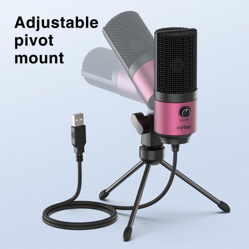 FIFINE USB Podcast Condenser Microphone Recording On Laptop, No Need Sound Card Interface and Phantom Power-K669 - Image 5