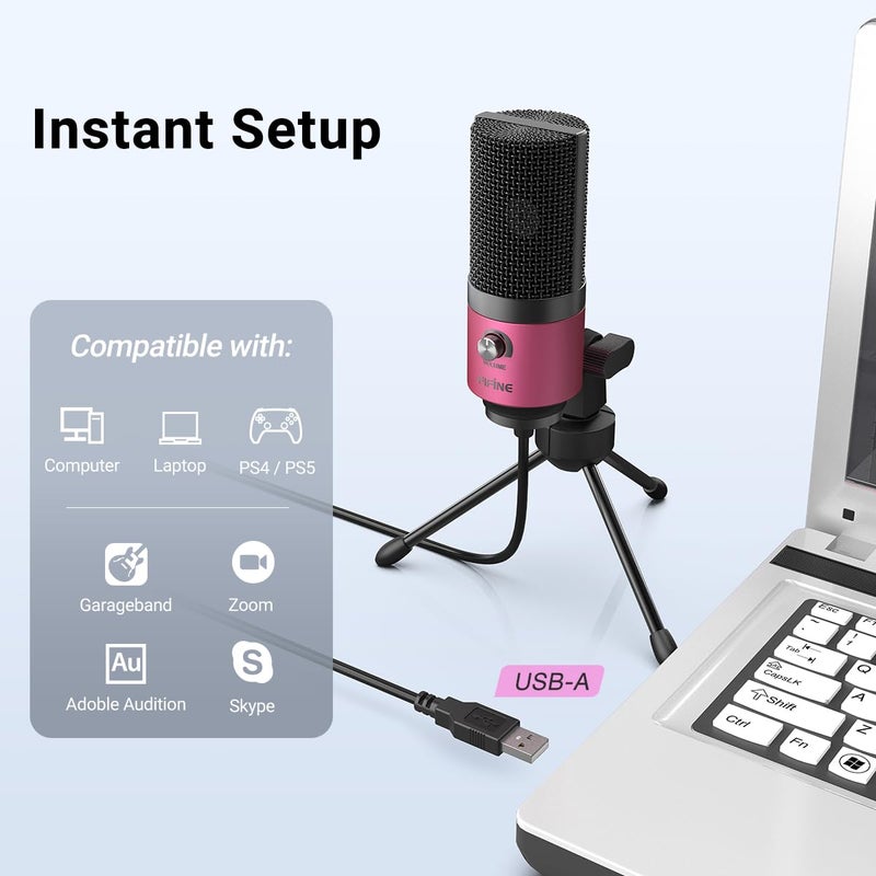 FIFINE USB Podcast Condenser Microphone Recording On Laptop, No Need Sound Card Interface and Phantom Power-K669 - Image 2