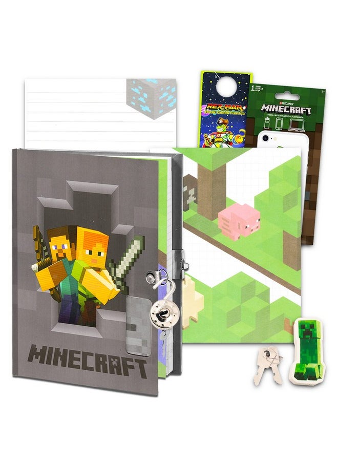 MINECRAFT - Minecraft Sketchbook Set For Kids Toddlers ~ 3 Pc Bundle With Minecraft Journal Decals And More (Minecraft Drawing Pad Activity Kit) - Image 1
