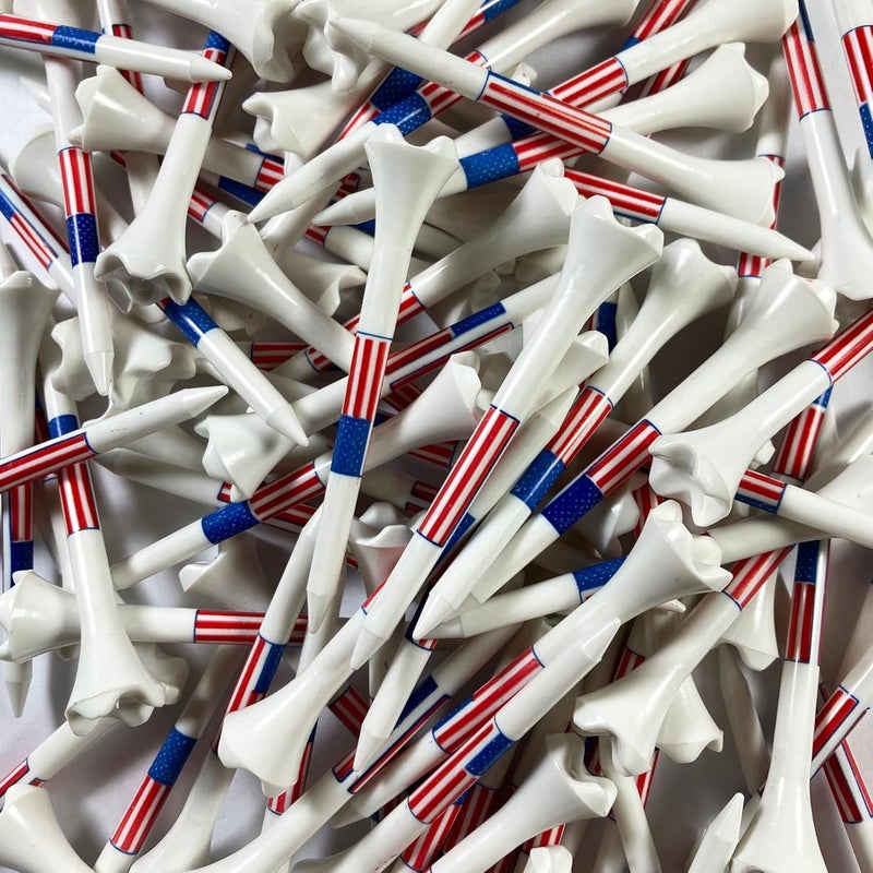 PRIDE GOLF TEE Performance Plastic Golf Tees - Stars and Stripes - 30 Count, 2-3/4 Inch - Improve Distance and Accuracy - Image 1