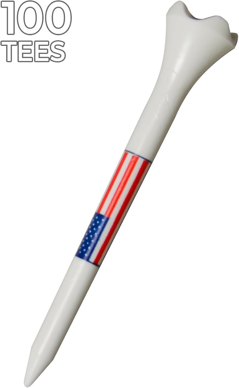 PRIDE GOLF TEE Performance Plastic Golf Tees - Stars and Stripes - 30 Count, 2-3/4 Inch - Improve Distance and Accuracy - Image 2