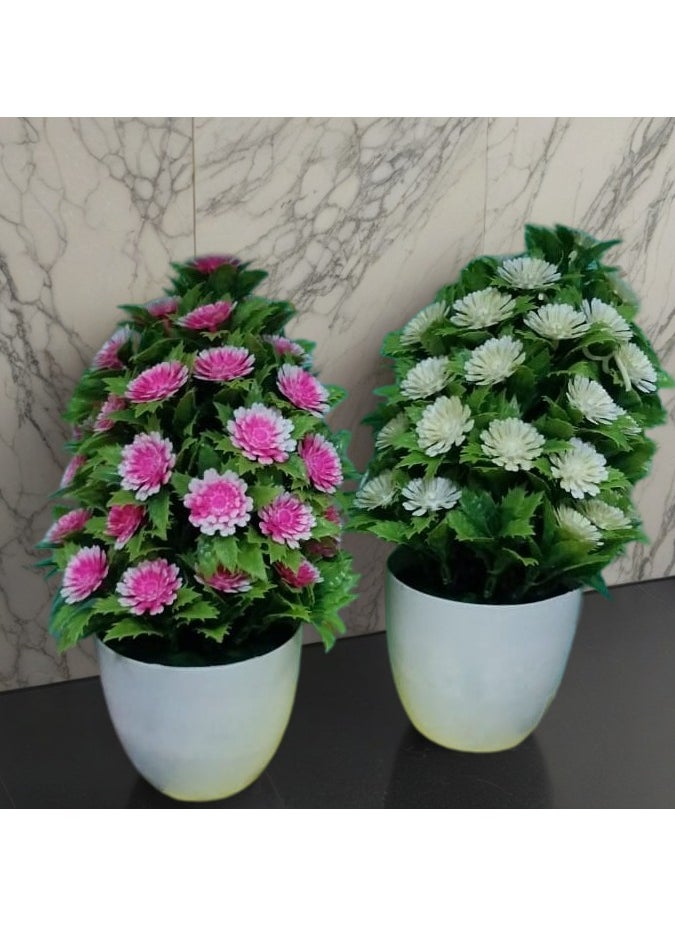 Generic 2Pcs Large Artificial Plants In Vase For Bedroom Living Room Home Event Decor Birthday Party Christmas Big Size 30Cm Multiple Colors  - Image 1