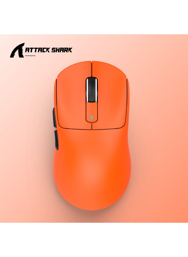 Attack Shark X3 Lightweight Gaming Mouse Paw3395 Wireless Tri-mode Esports Mouse Digital Computer Optical-Color:Attack Shark X3 Three-mode Mouse Orange + Anti-slip Sticker - Image 1