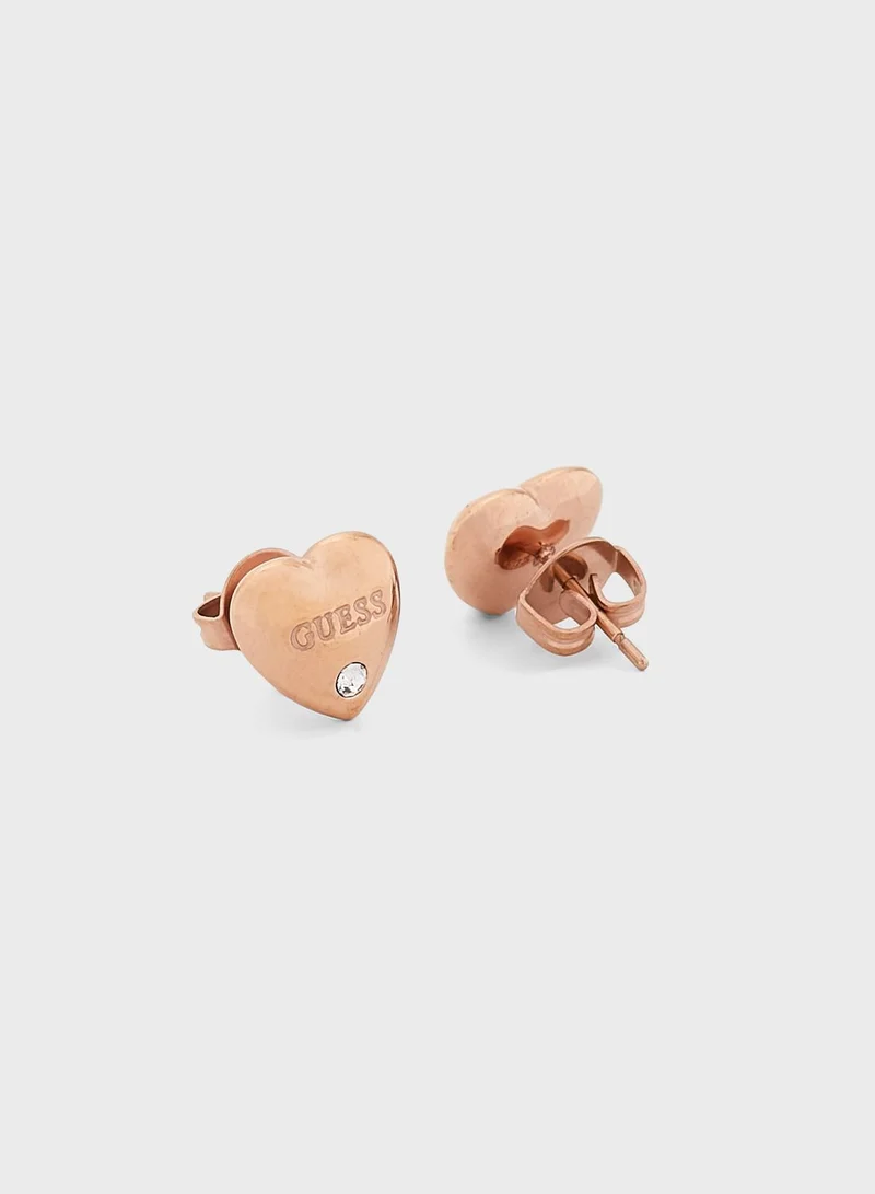 GUESS Bold Heart Stud Earrings