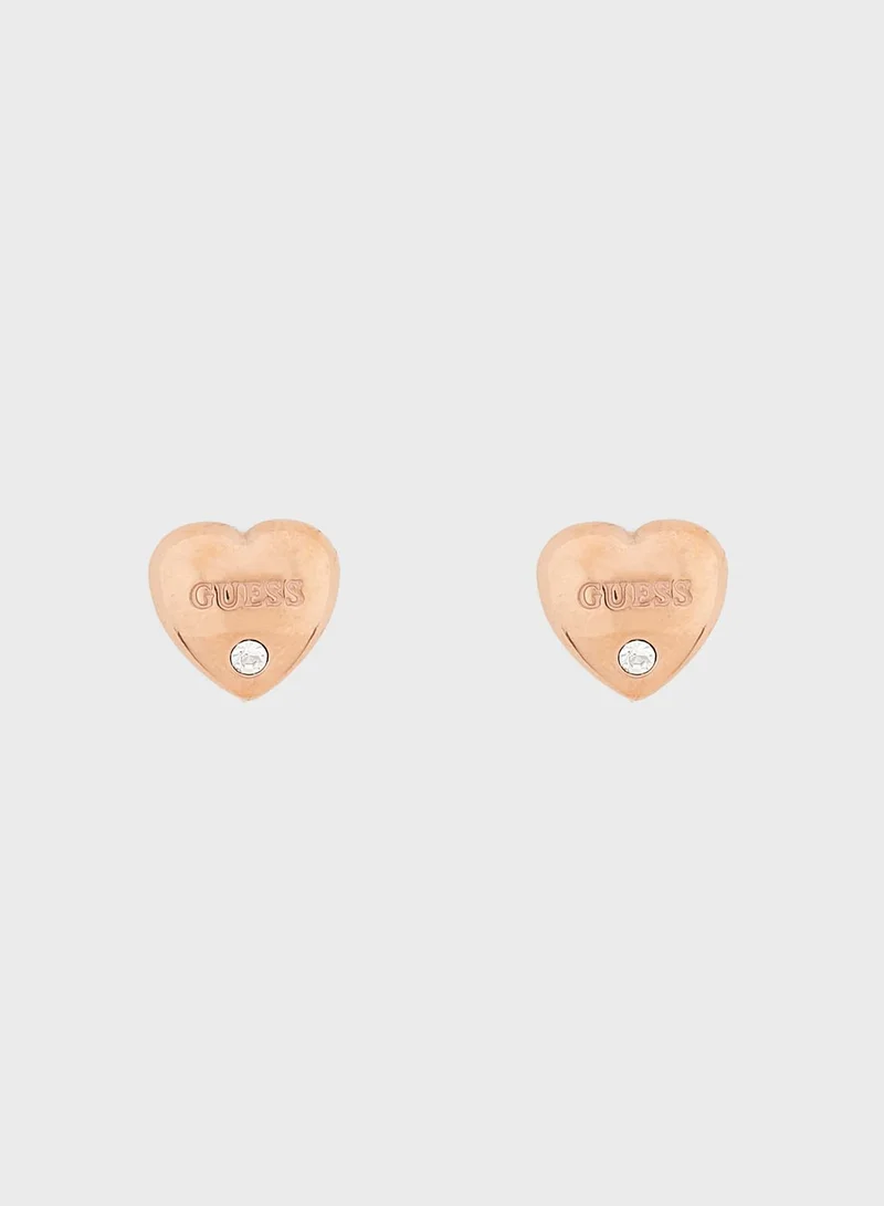 GUESS Bold Heart Stud Earrings