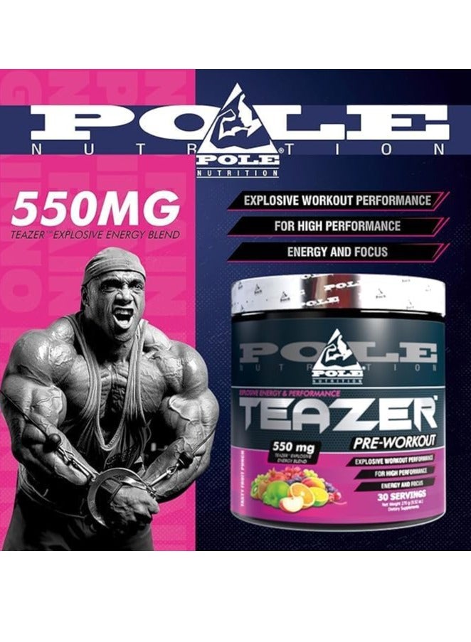 POLE NUTRITION Teazer Explosive Pre-Workout Green Apple Food Supplement 30 Servings - Image 5