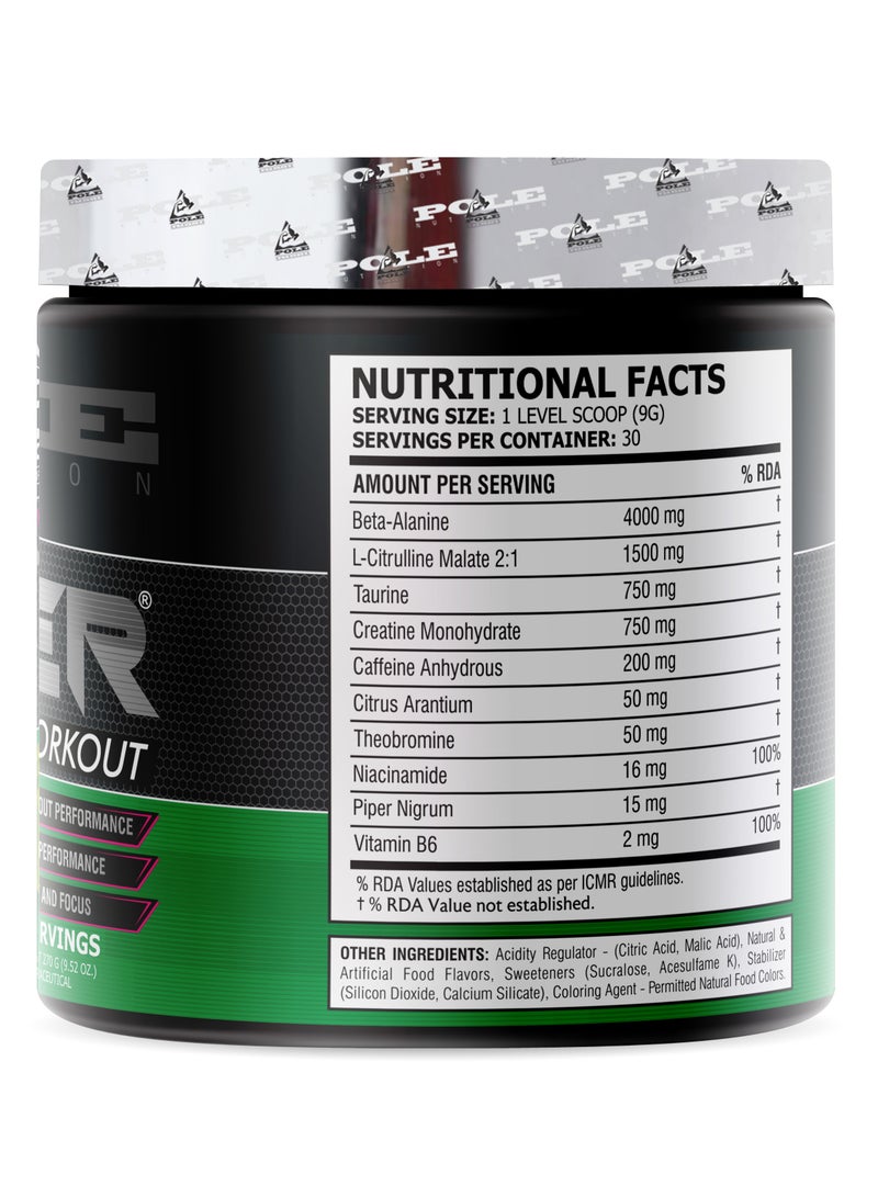 POLE NUTRITION Teazer Explosive Pre-Workout Green Apple Food Supplement 30 Servings - Image 2