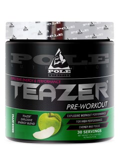 POLE NUTRITION Teazer Explosive Pre-Workout Green Apple Food Supplement 30 Servings  - Image 1