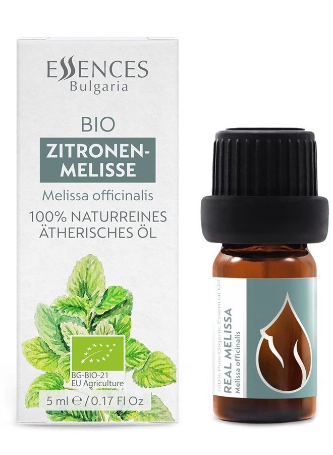 Essences Bulgaria Organic Real Melissa Essential Oil 1/6 Fl Oz | 5ml | Melissa Officinalis | 100% Pure and Natural | Undiluted | Therapeutic Grade | Family Owned Farm | Steam-Distilled | Non-GMO  - Image 1