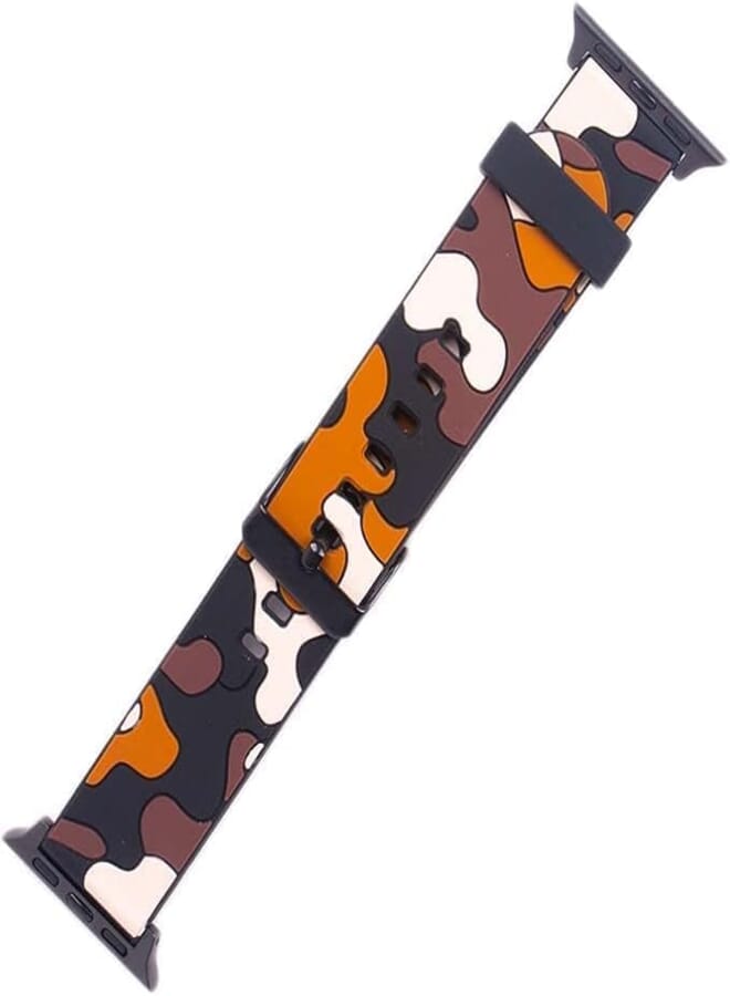 Next Store Sport Watch Band Compatible with iWatch Series 1/2/3/4/5/6/7/8/9 38mm 40mm 41mm Men Women, Adjustable Soft Silicone Replacement Strap, Cool Camouflage Pattern