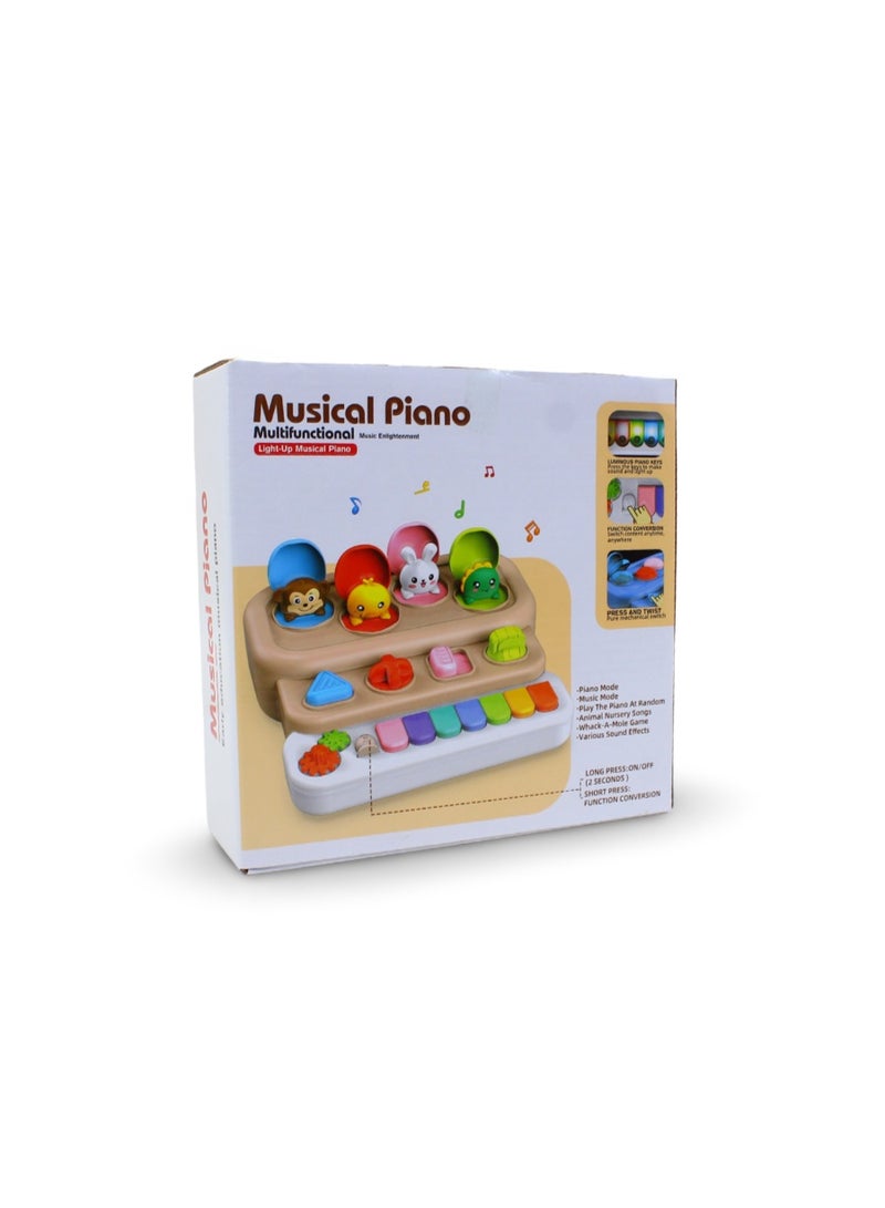 Kids Animal Musical Piano Toy – Beige - Image 1