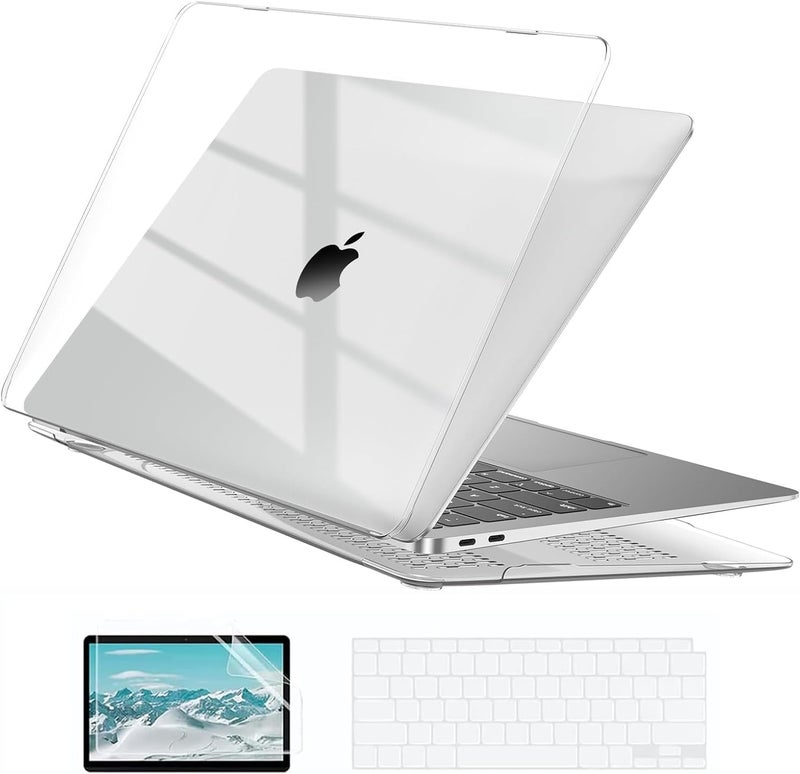 إيوكو غطاء متوافق مع MacBook Air مقاس 13 بوصة 2022 2021-2018 M1 A2337 A2179 A1932 بشاشة Retina، غطاء صلب بلاستيكي + غطاء لوحة مفاتيح من TPU + واقي شاشة - Image 1