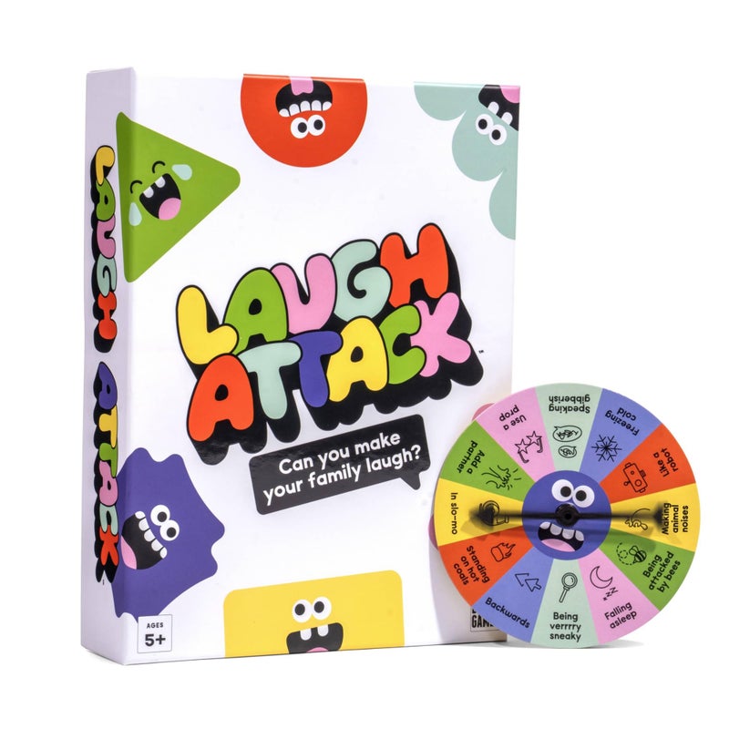 DSS Games Laugh Attack [Can You Make Your Family Laugh? | Donâ€™t Laugh Challenge Card Game For Kids, Teens, and Families | Great For Game Night, Reunions, Vacation | Kids Easter Gift For Boys & Girls Ages 5+] - Image 1