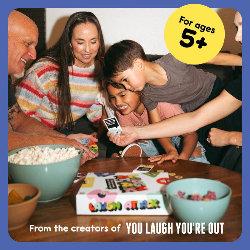DSS Games Laugh Attack [Can You Make Your Family Laugh? | Donâ€™t Laugh Challenge Card Game For Kids, Teens, and Families | Great For Game Night, Reunions, Vacation | Kids Easter Gift For Boys & Girls Ages 5+] - Image 3
