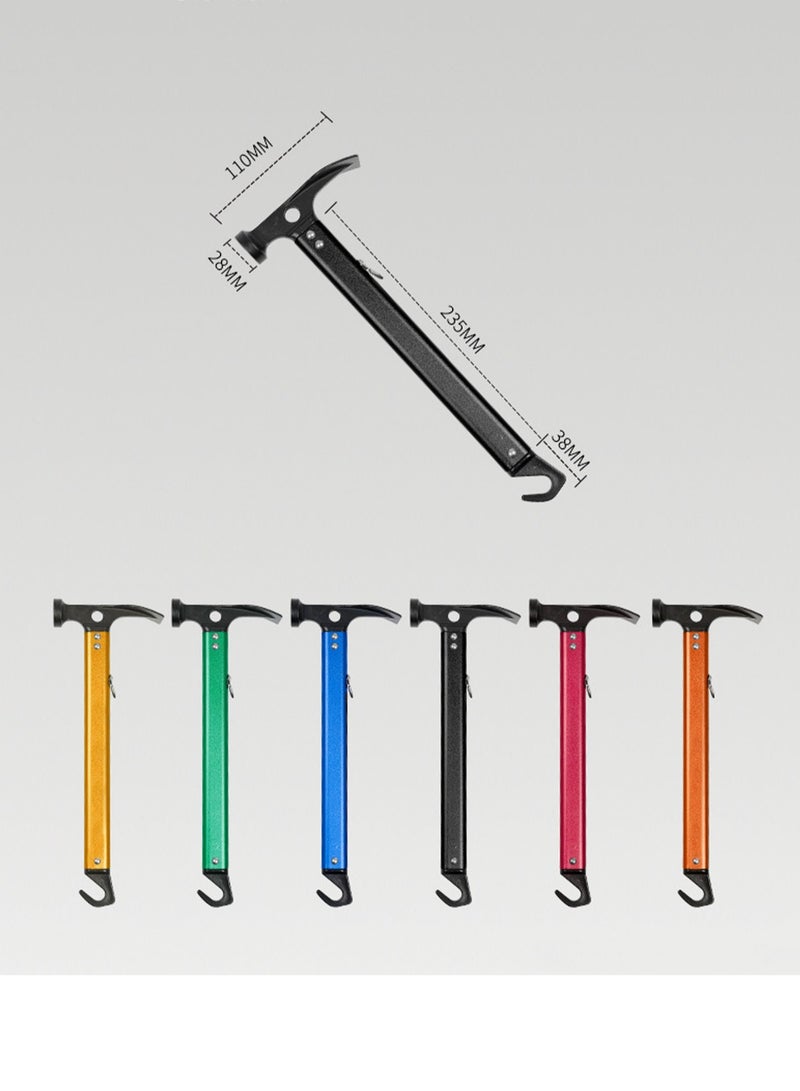 Two Piece Multifunctional Camping and Mountaineering Hammer Outdoor Tools Random Color - Image 2