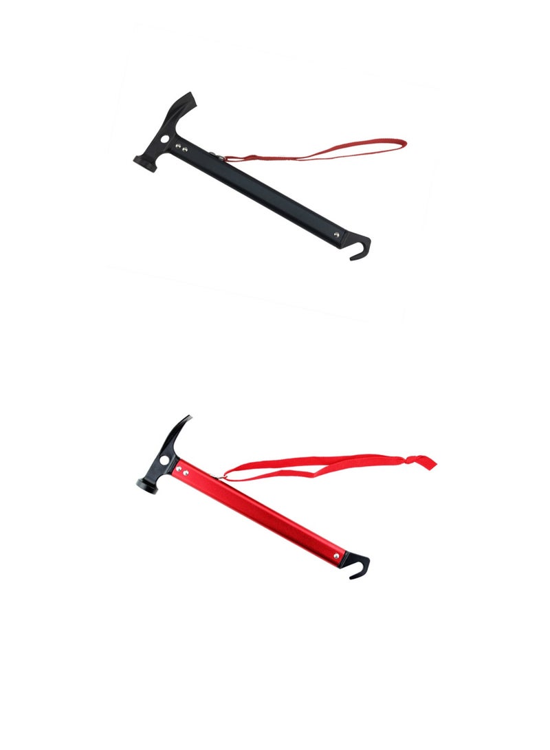 Two Piece Multifunctional Camping and Mountaineering Hammer Outdoor Tools Random Color - Image 1
