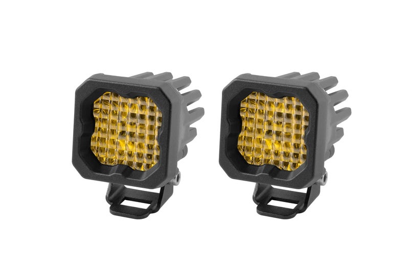 Diode Dynamics SSC1 Yellow Sport Standard LED Pod pair Wide wAmber Backlight