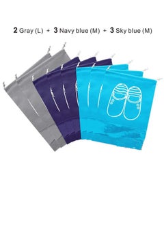 Excefore 8Pcs Shoe Bags, Portable Travel Shoe Bag Pouch Organiser Storage Bags Space Saving for Shoes Boots(3 Colour)  - Image 3