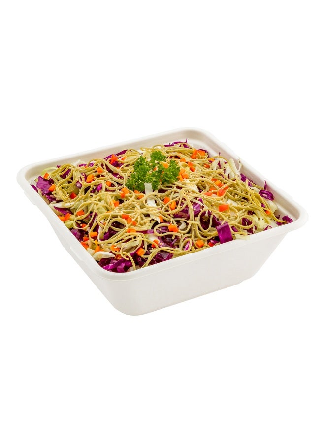 Restaurantware Pulp Safe No PFAS Added 160 Ounce Square Bowls, 100 Disposable Bowls - Lids Sold Separately, Home Compostable, White Bagasse Bowls, Freezable And Microwavable, For Hot And Cold Foods - Image 2