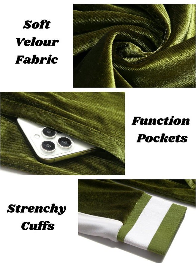COOFANDY Men Velour Tracksuits Outfits 2 Piece Fashion Casual Men Fall Warm Up Suits 2 Pieces Set - Image 5