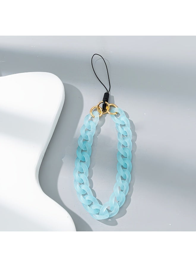 NIBEMINENT Phone Charm/ Chain Strap for Women Girls, Candy Color Series Cell Phone Case Lanyard Wrist Strap，Blue - Image 1
