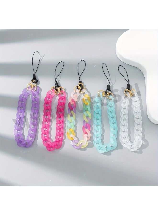NIBEMINENT Phone Charm/ Chain Strap for Women Girls, Candy Color Series Cell Phone Case Lanyard Wrist Strap，Blue - Image 2