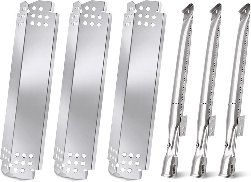 Criditpid Grill Replacement Parts for Nexgrill 3 Burner 720-0925S, 720-0894F, 2 Burner 720-0864M, 720-0864 Models, Grill Heat Plates and Burner for Kenmore, BBQ PRO, Backyard, Expert, Nexgrill Parts - Image 1