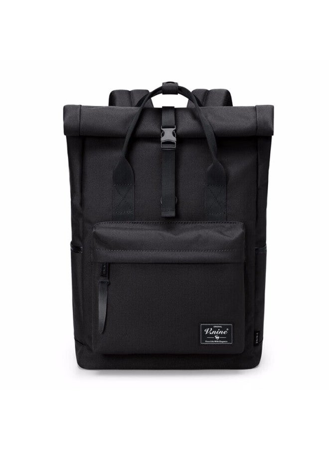 V.nine Backpack For Men And Women, Large Capacity 15.6-inch Laptop Bag, Commuter Travel Backpack, Couple Style, For Middle And High School Students, Vd0bv33947s, Onyx Black - Image 4