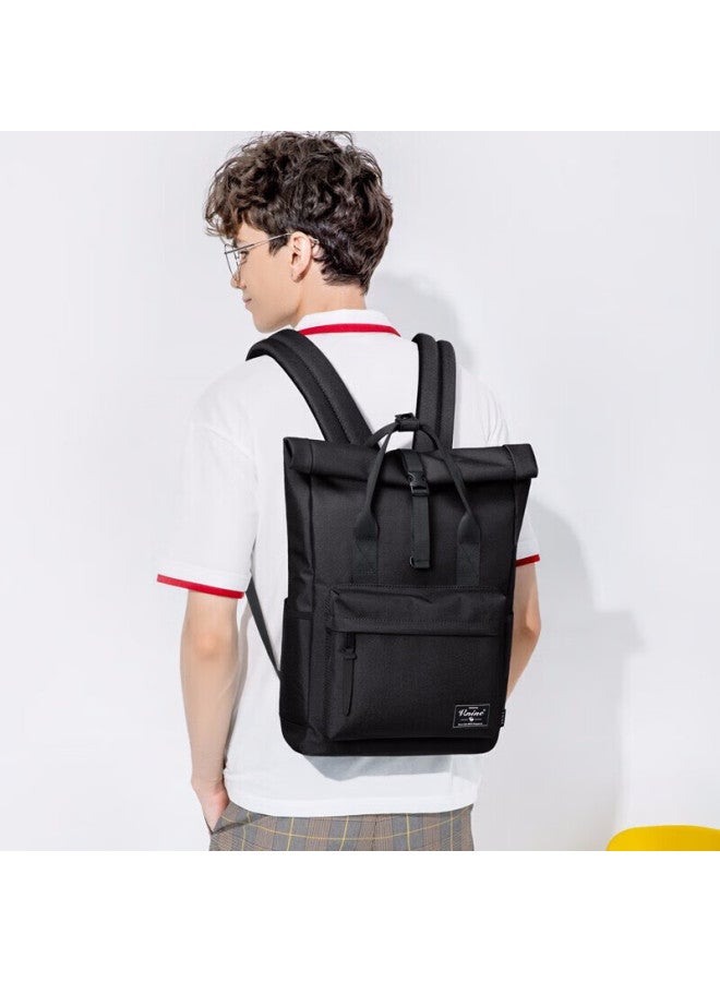 V.nine Backpack For Men And Women, Large Capacity 15.6-inch Laptop Bag, Commuter Travel Backpack, Couple Style, For Middle And High School Students, Vd0bv33947s, Onyx Black - Image 2