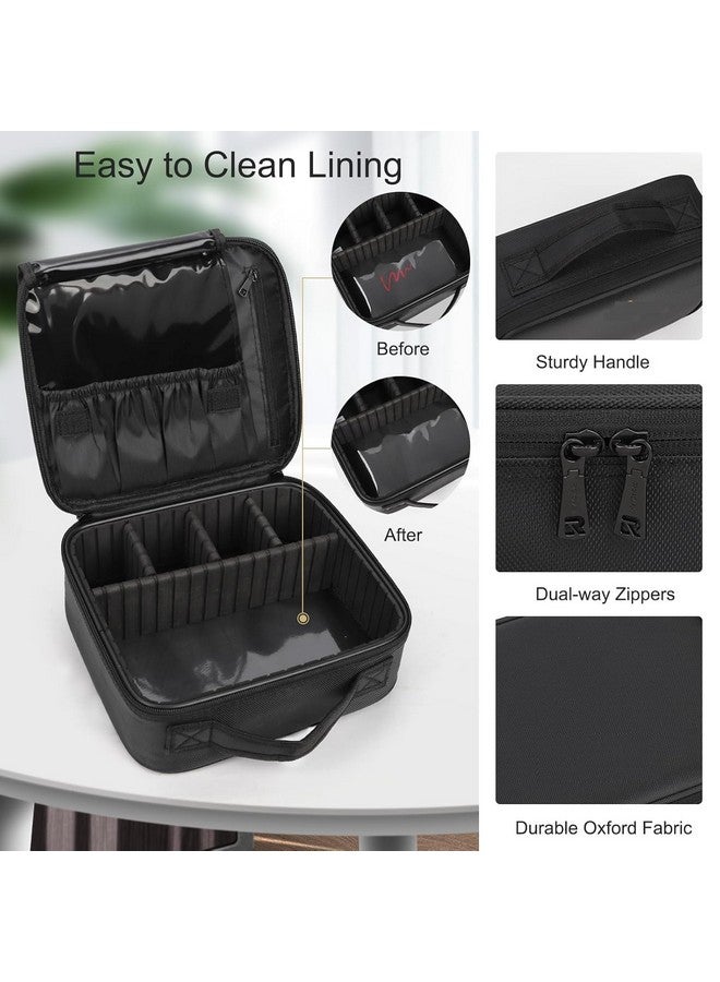 BEP Enterprise Nylon Makeup Organizer Bag for Women, Girls & Bride - Travel Cosmetic Kit Storage Organiser - Toiletry Vanity Box with Adjustable Compartment Makeup Box (Black,Pack of 1) - Image 2