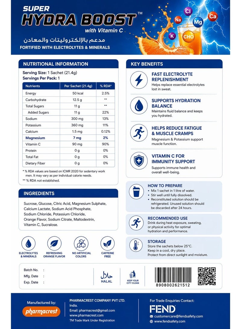 Safety Plus World Hydra Boost ORS (With Vitamin C) - Fortified with Electrolytes & Minerals (Pack of 10 sachets) - Image 5