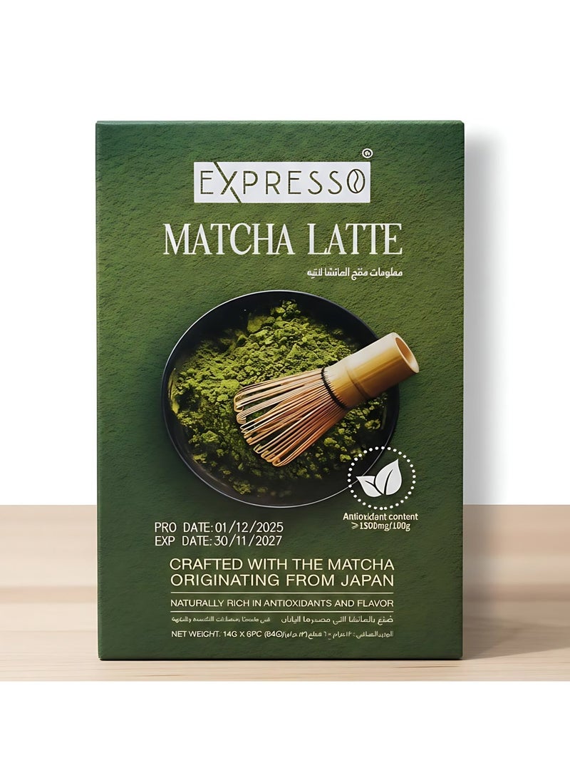 Expresso Matcha Latte Powder 14g x 6 Sachets 84g | Premium Japanese Matcha Green Tea | Antioxidant-Rich Natural Energy Drink | Perfect for Matcha Latte and Tea - Image 4